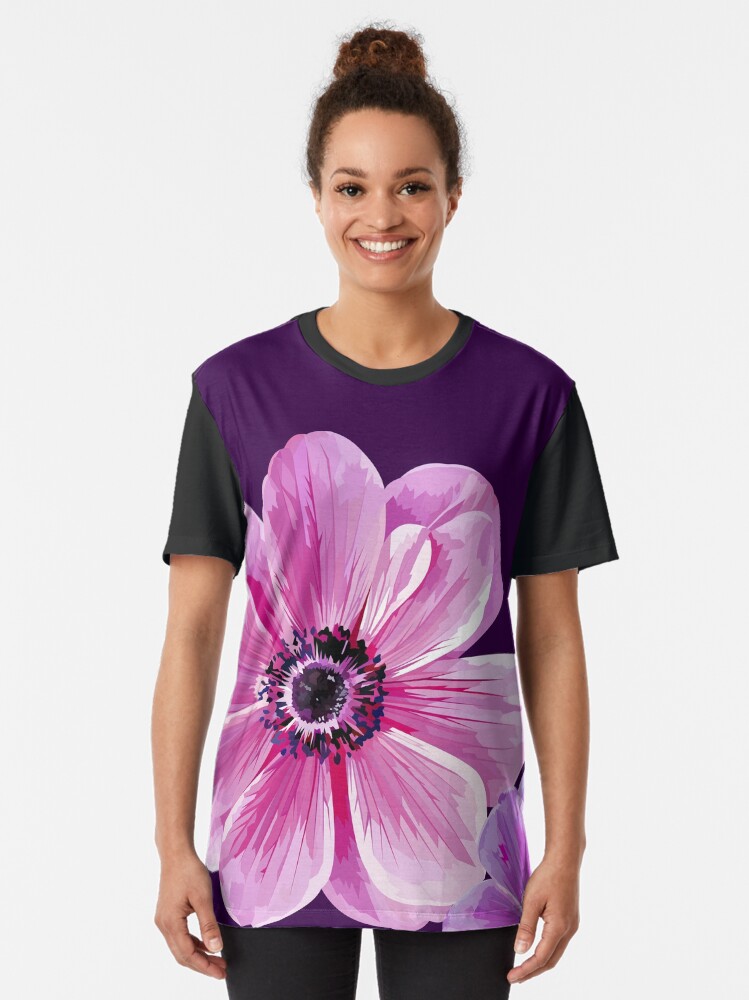 Alternate view of Pink Flower Power Graphic T-Shirt