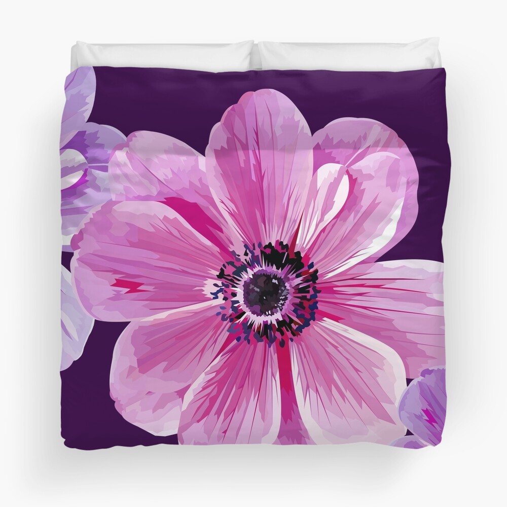 Pink Flower Power Duvet Cover