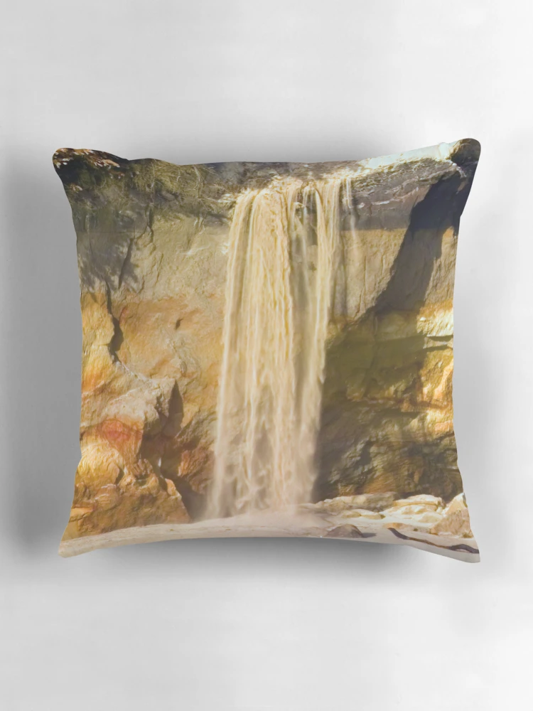 Aperçu 3 sur 4. Coussin avec l'œuvre Sandfall créée et vendue par Randall Ingalls.
