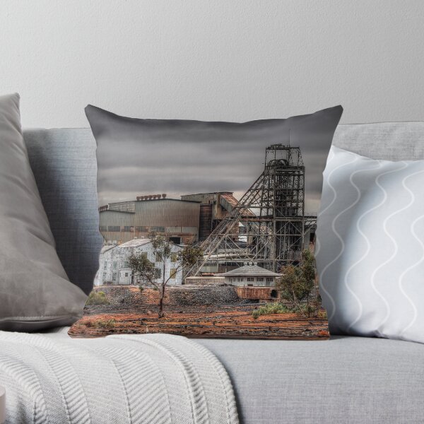 Mining Landscape Throw Pillow
