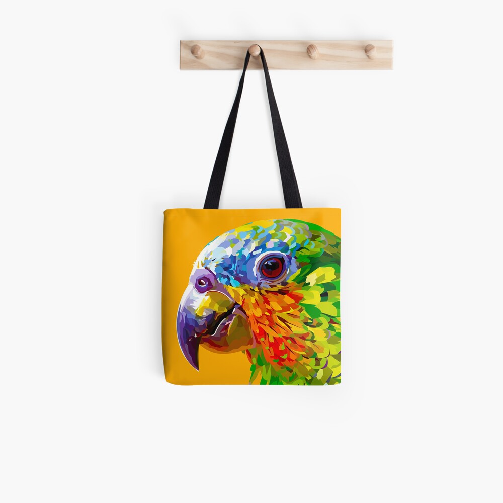 Rainbow colored parrot Tote Bag