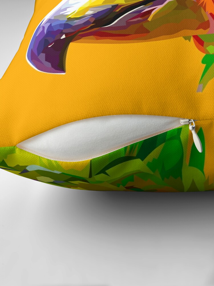 Alternate view of Rainbow colored parrot Floor Pillow