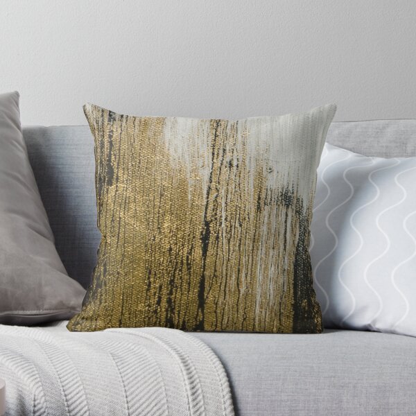 Black white and gold hot sale pillows