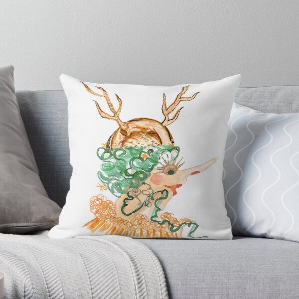 antler hat Throw Pillow