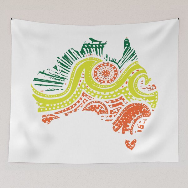 Item preview, Australia Artwork - Green Orange and Yellow designed and sold by hindlestreet.
