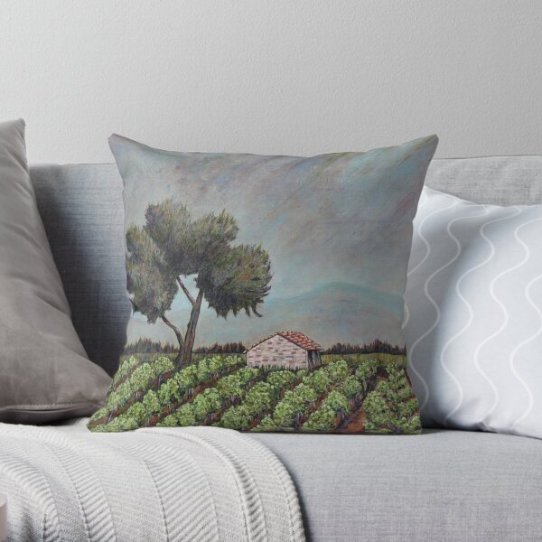 Chateauneuf Vineyard Throw Pillow