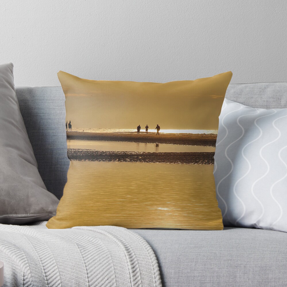 Seashore sunset Throw Pillow