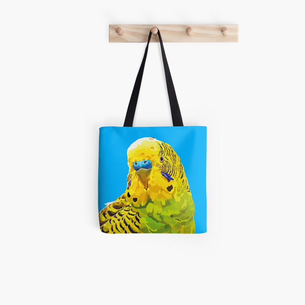 Yellow and Green Budgie Parakeet Tote Bag