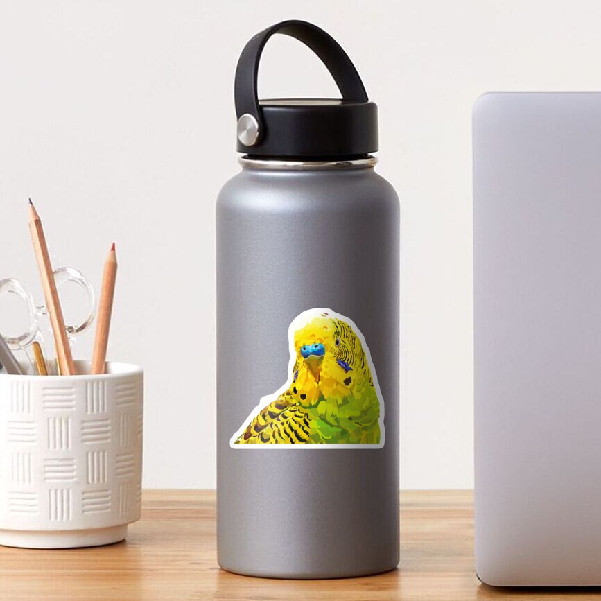 Yellow and Green Budgie Parakeet Sticker
