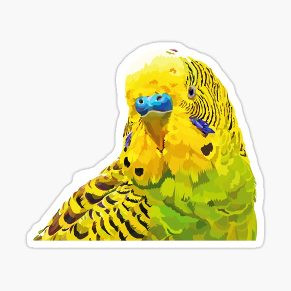 Yellow and Green Budgie Parakeet Sticker