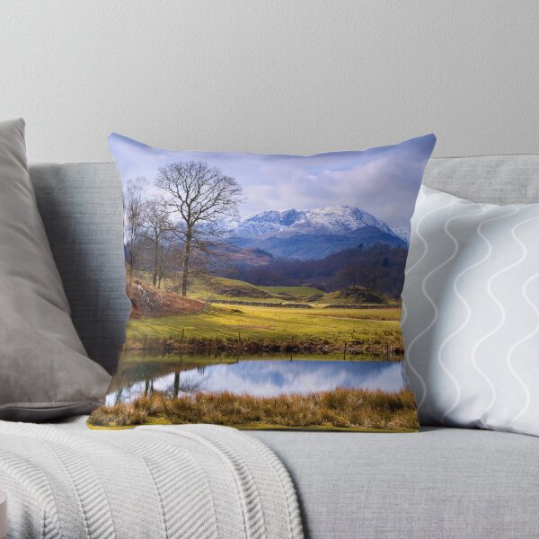 Wetherlam from The Brathay - The Lake District Throw Pillow