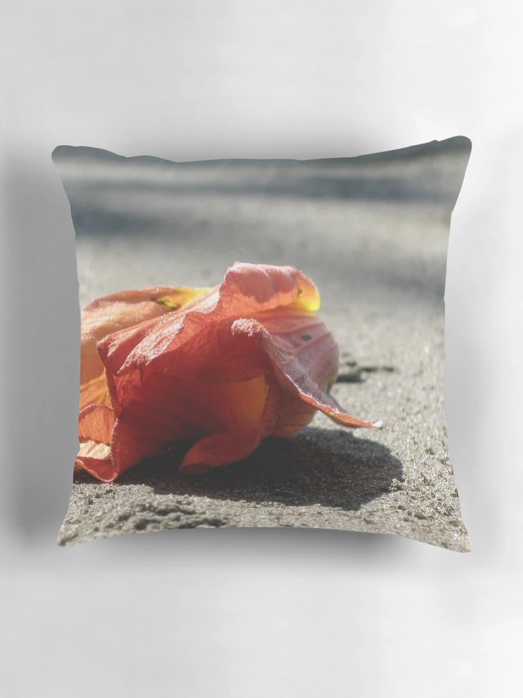 Thumbnail 3 of 4, Pillow, Red Flower Fallen designed and sold by Jessica  Schoepen.