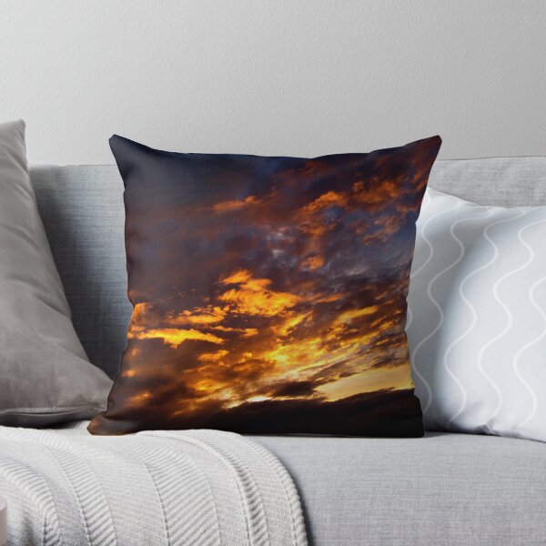 Flaming Sky Throw Pillow