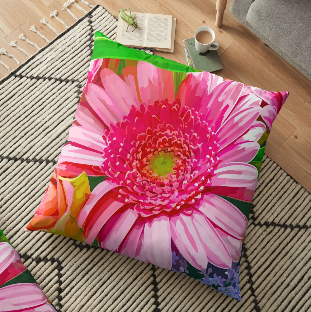 Floral Delight Floor Pillow