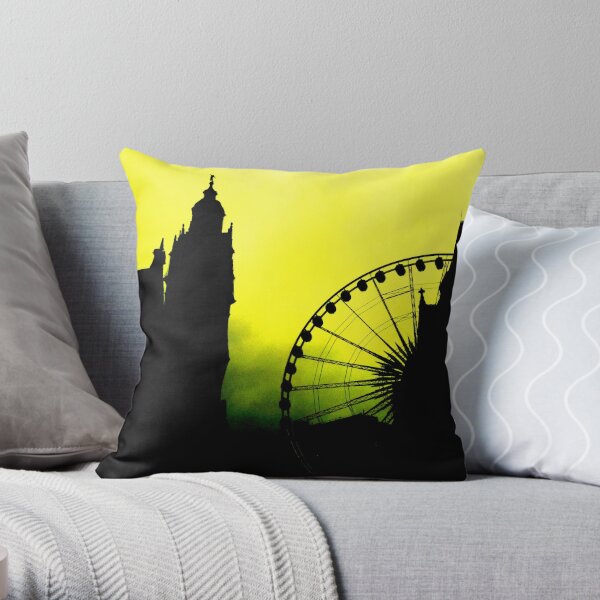 Sheffield Wheel and Town Hall Throw Pillow