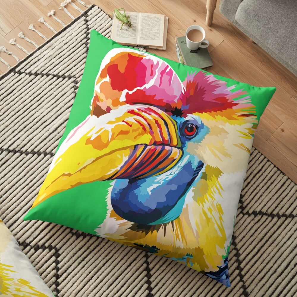 Tropical bird Floor Pillow