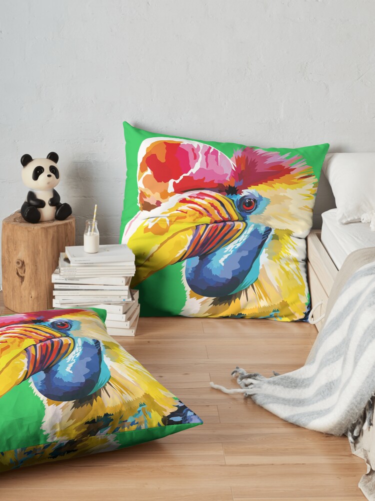 Alternate view of Tropical bird Floor Pillow