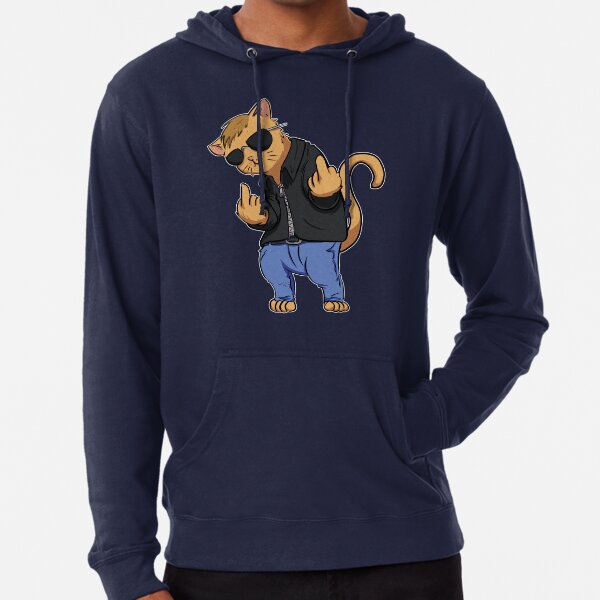 cat middle finger hoodie