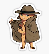 Rude cat with middle finger cat flipping off Sticker