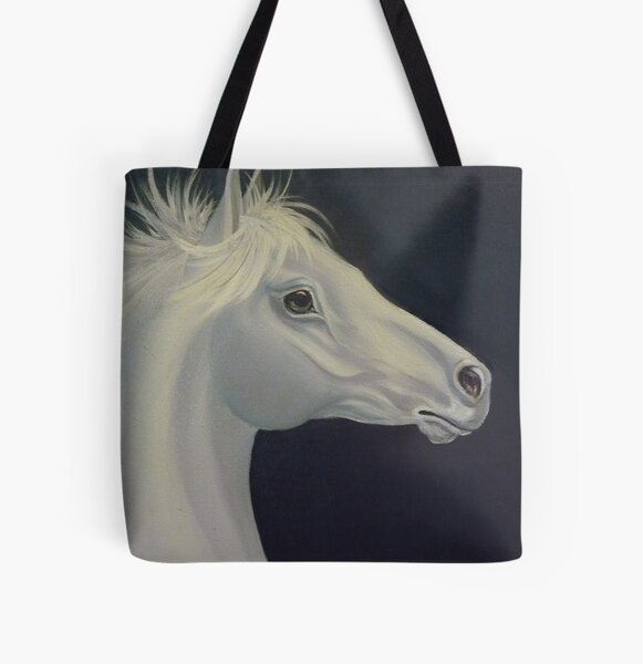 Silver Stallion All Over Print Tote Bag