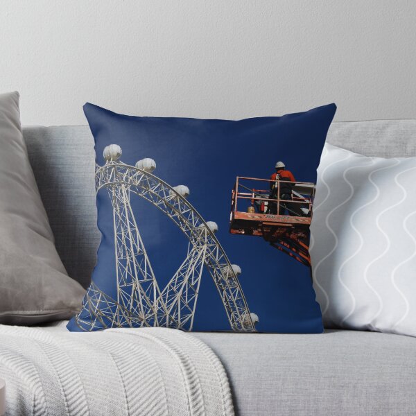 Construction Worker Melbourne Costco building Throw Pillow