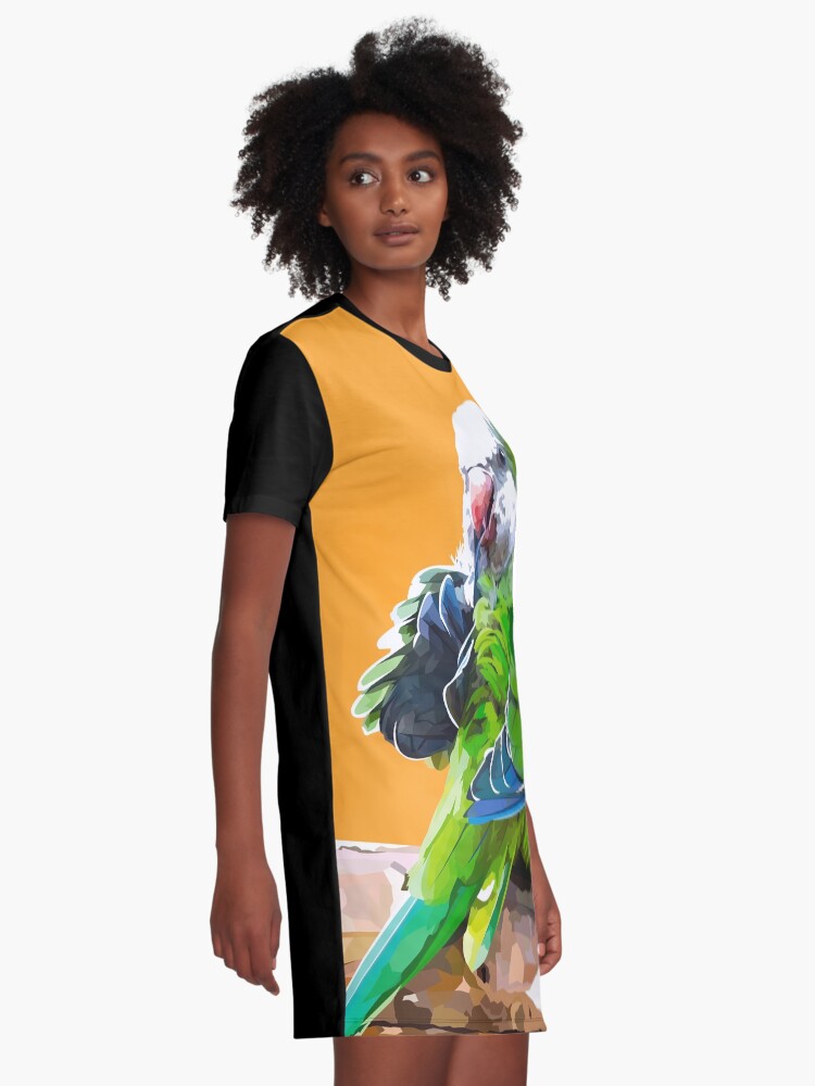 Alternate view of Green little parrot Graphic T-Shirt Dress