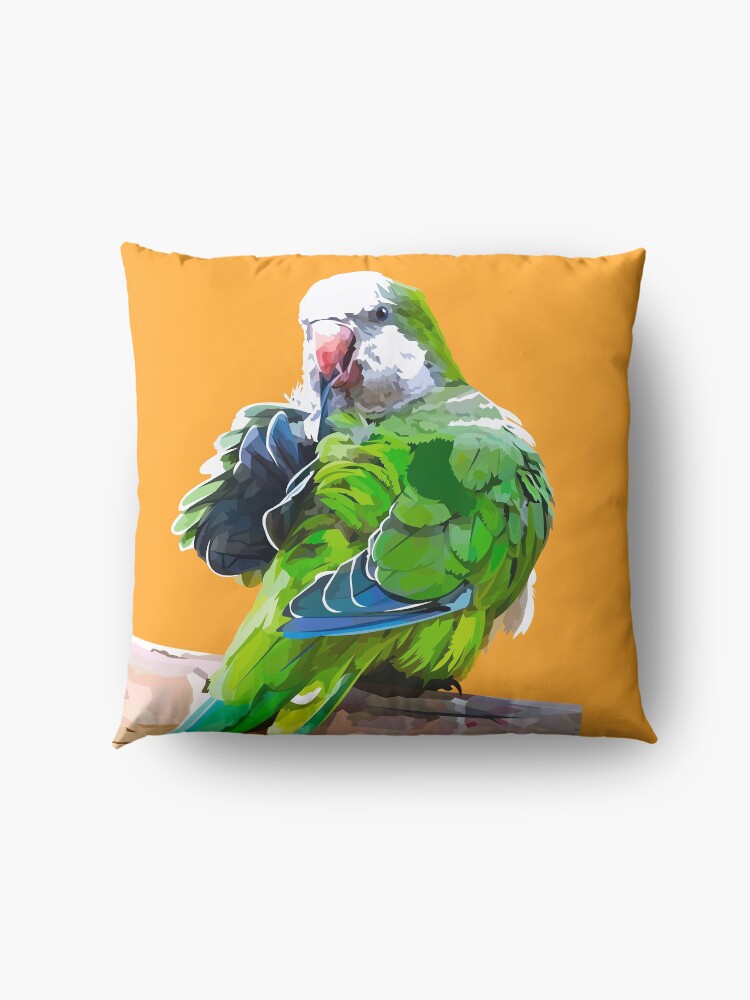 Alternate view of Green little parrot Floor Pillow