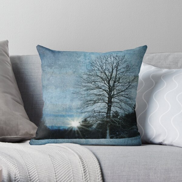 New Blue Sunrise Throw Pillow
