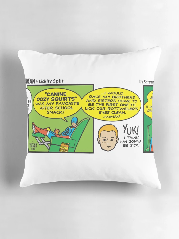Aperçu 3 sur 4. Coussin avec l'œuvre Lickity Split - Captain RibMan créée et vendue par Captain RibMan.