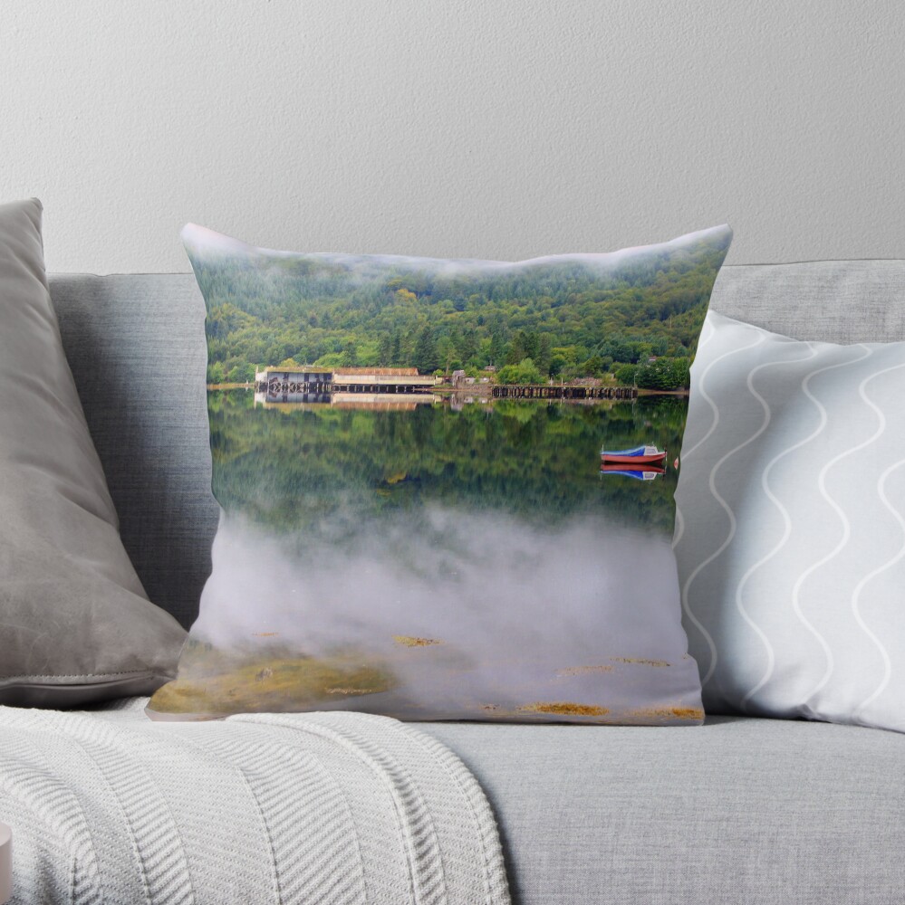 Misty Loch Long Argyll Throw Pillow