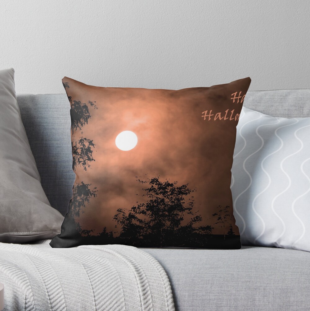 Haunting Moon (card) Throw Pillow