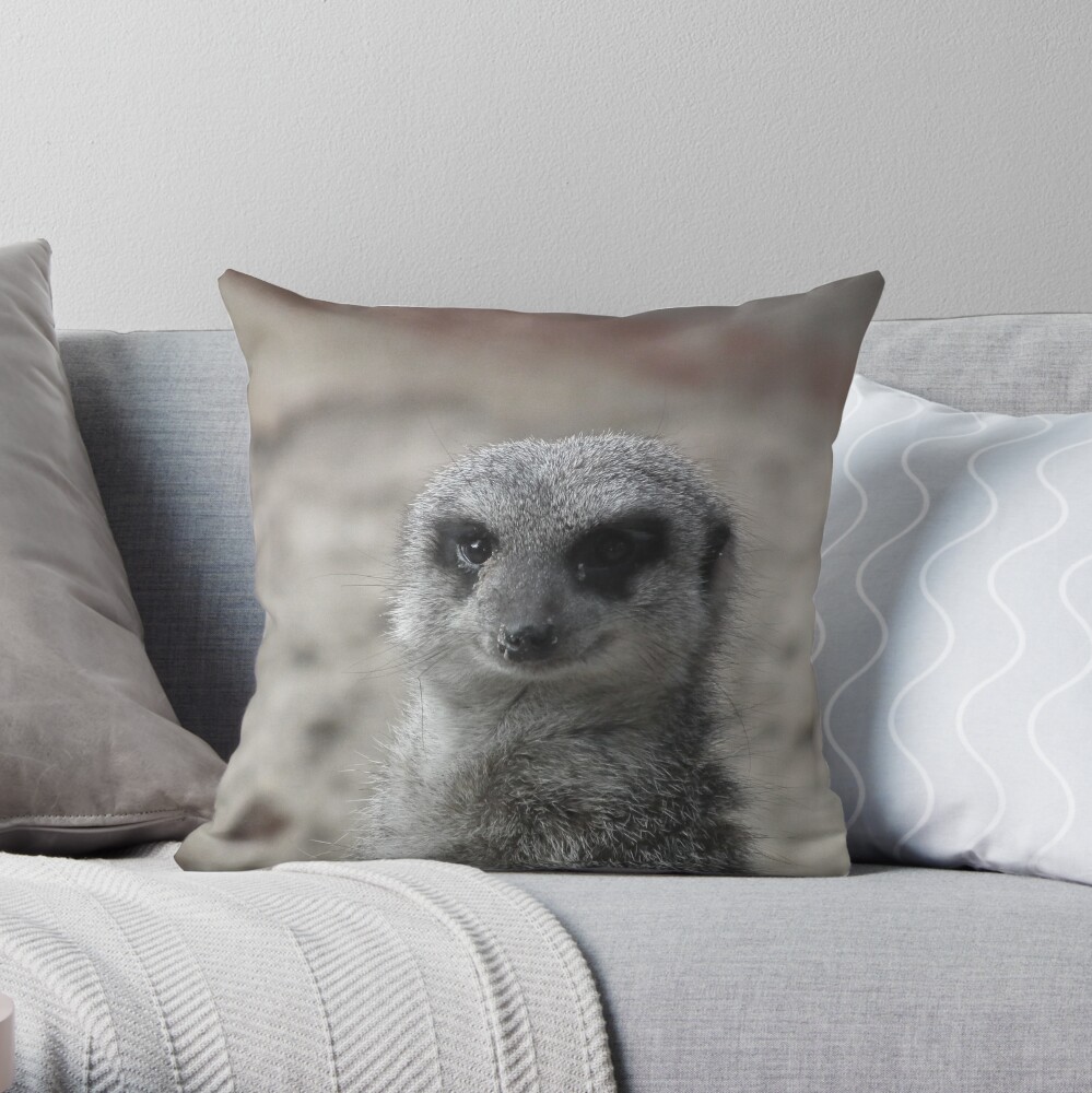 Meerkat 01 Throw Pillow