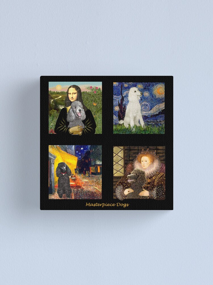 Alternate view of Composite-Standard Poodles Inserted in Famous Art Canvas Print