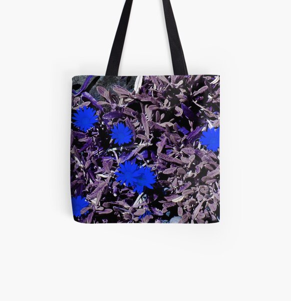 Blue Petals All Over Print Tote Bag