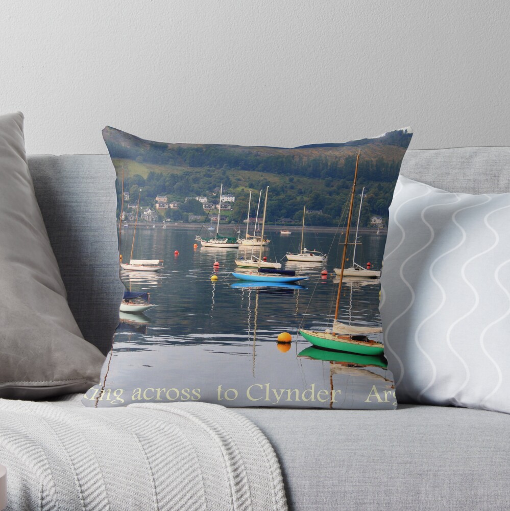 Looking towards Clynder Argyll Throw Pillow