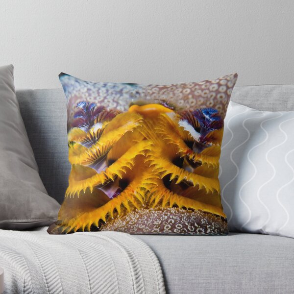 Christmas tree worm Throw Pillow
