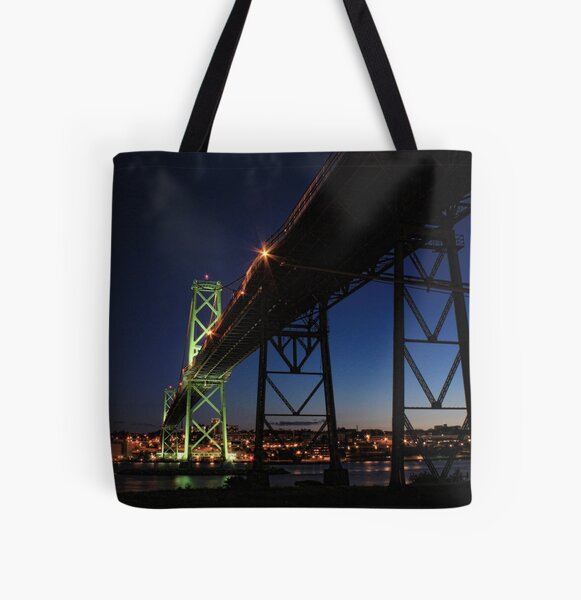 Angus L. Macdonald Bridge All Over Print Tote Bag