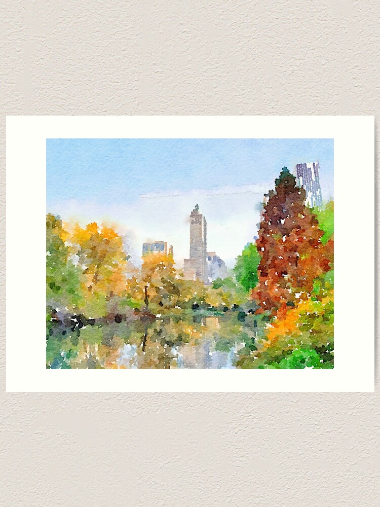Central Park - Nyc Watercolor" Art Print By Sparrish121 | Redbubble