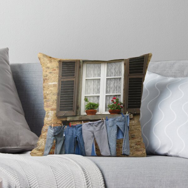 Item preview, Tuscany - Blue jeans out to dry designed and sold by Maureen Keogh.