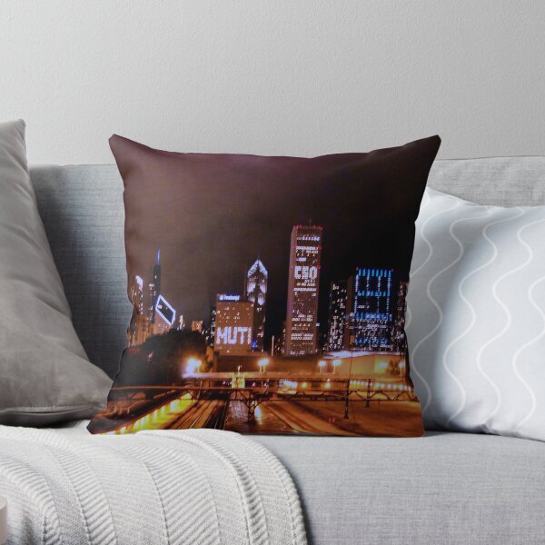 Festa Muti No. 2 -- The City at Night Throw Pillow