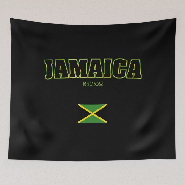 Item preview, Jamaica holiday EST. 1962 flag T-shirt designed and sold by Damn Fine Arts.