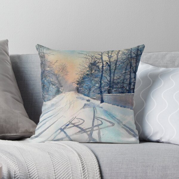 Layby in the Snow Throw Pillow