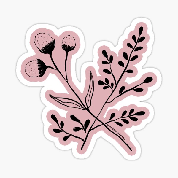 Floral Illustration - October Libra Scorpio Flower Blossoms Sticker