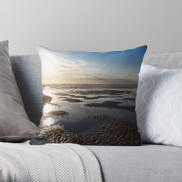 Sunset at Hardelot Plage Throw Pillow