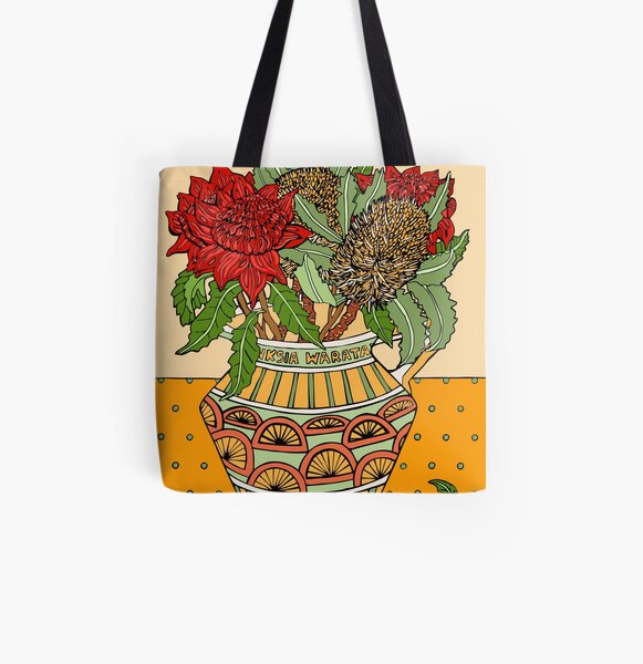 Banksias and Waratahs in a jug All Over Print Tote Bag