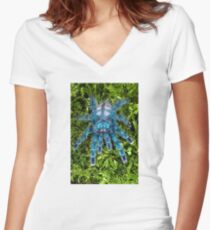 Juvenile Avicularia versicolor Tarantula Women's Fitted V-Neck T-Shirt