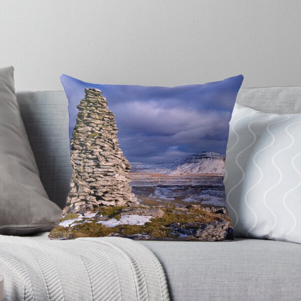 Ingleborough from Twisleton Scars - The Yorkshire Dales Throw Pillow