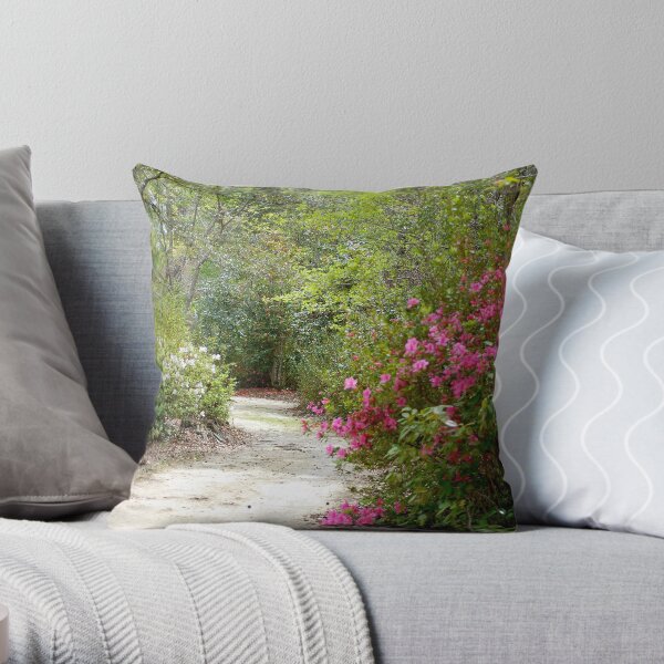 Hiking Trail in Cyprus Gardens, SC Throw Pillow