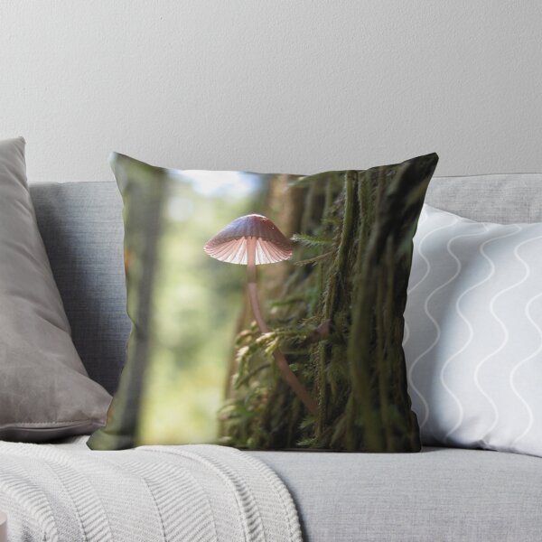 Item preview, Pink mushroom popping out of the moss designed and sold by Wildwoosi.