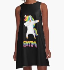 Fatima Unicorn Rainbow Heart Text - Special Personalised Gift For Fatima A-Line Dress
